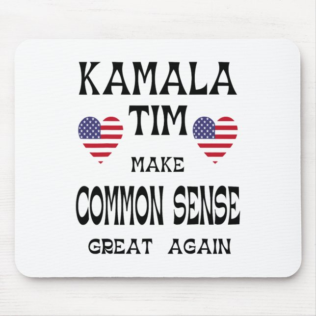Kamala und Tim - Gesunder Menschenverstand wieder  Mousepad (Vorne)