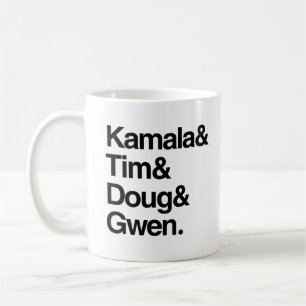 Kamala und Tim und Doug und Gwen Kaffeetasse