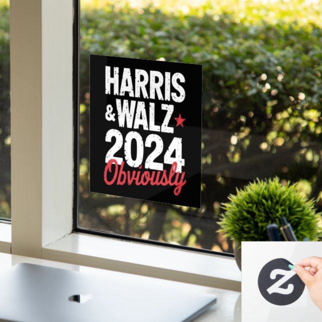 Kamala Walz 2024 Harris Waltz 2024 Fensteraufkleber (Büro)