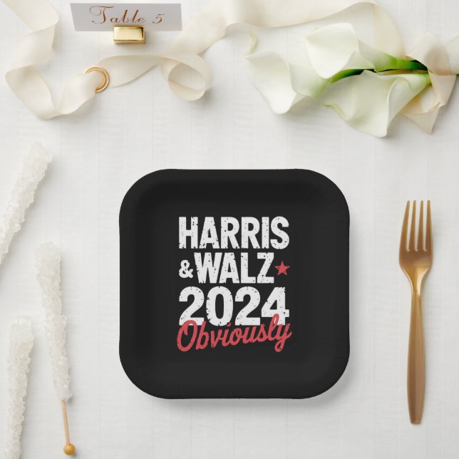 Kamala Walz 2024 Harris Waltz 2024 Pappteller (Hochzeit)