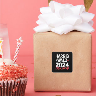 Kamala Walz 2024 Harris Waltz 2024 Quadratischer Aufkleber