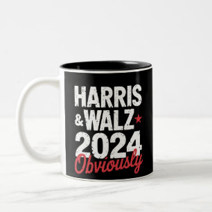 Kamala Walz Offensichtlich 2024 Harris Waltz 2024 Zweifarbige Tasse