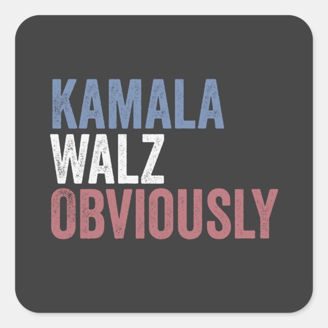 Kamala Walz Wahltag 2024 Quadratischer Aufkleber (Vorderseite)