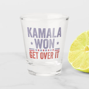 Kamala Won überholen Harris Walz Election Schnapsglas