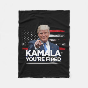 Kamala You are Fired Funny Präsident Trump Laughin Fleecedecke
