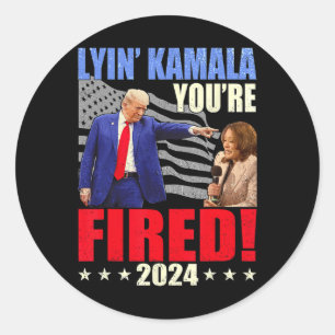 Kamala You are Fired Funny Präsident Trump Laughin Runder Aufkleber
