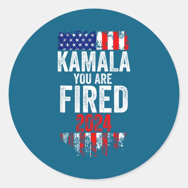 Kamala You're Fired Funny Anti Kamala Harris Elect Runder Aufkleber (Vorderseite)