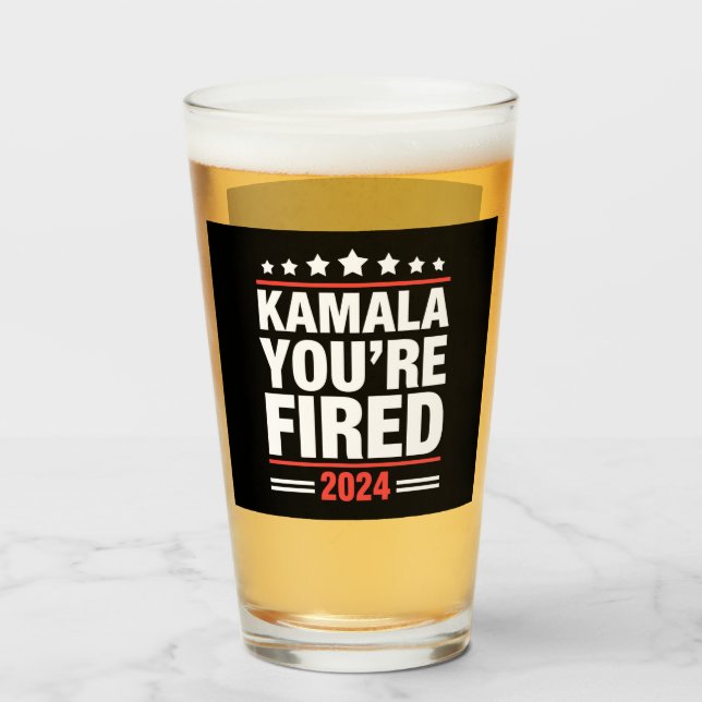 Kamala You're Fired Kamala Harris 2024 Glas (Vorne (Gefüllt))