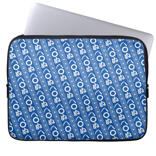 Kamawanu Edo-Stil Grafikmuster Laptopschutzhülle (Vorderseite)