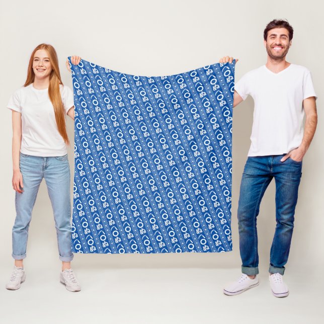 Kamawanu Edo-Style Graphic Pattern Fleecedecke (Beispiel)