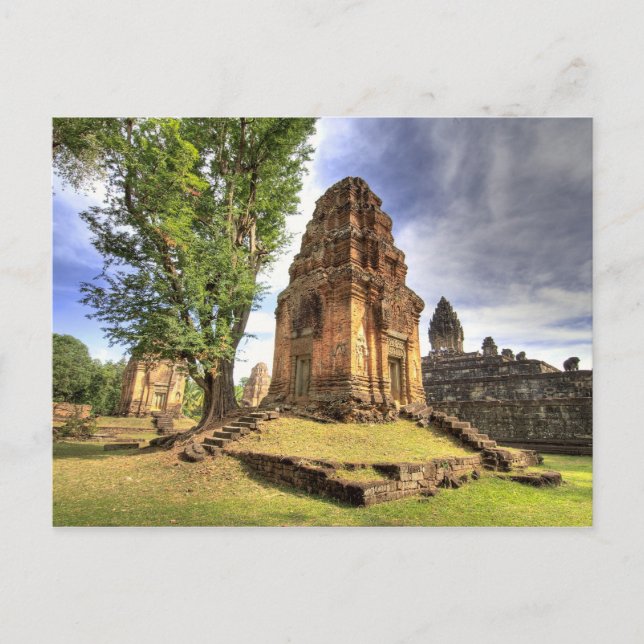 Kambodscha, Angkor. Aussicht auf den Tempel von Ba Postkarte (Vorderseite)