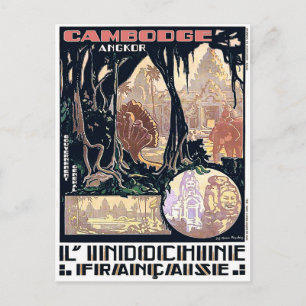 Kambodscha, Angkor, Indochina, Vintage Asien Reise Postkarte