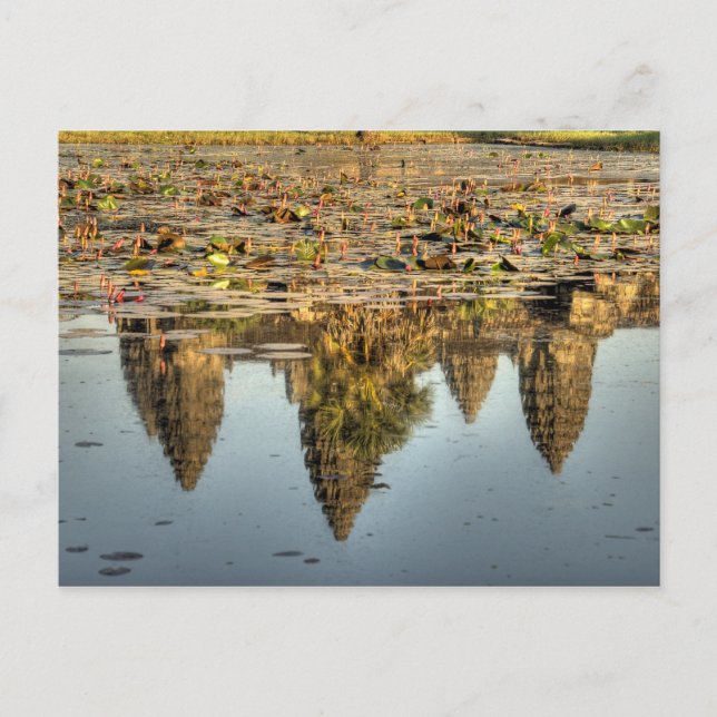 Kambodscha, Angkor. Reflektion des Tempels Postkarte (Vorderseite)