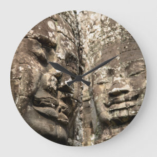 Kambodscha, Angkor Wat. Angkor Thom, Bayon Große Wanduhr