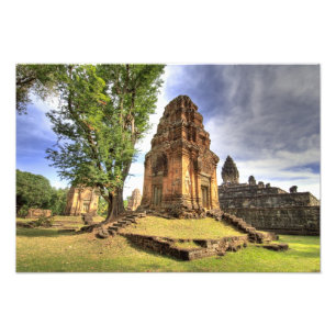 Kambodscha, Angkor Wat. Blick auf den Bakong-Tempe Fotodruck