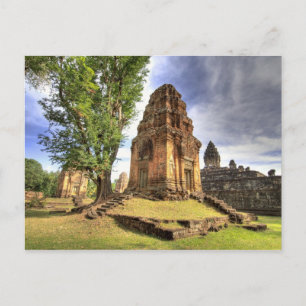 Kambodscha, Angkor Wat. Blick auf den Bakong-Tempe Postkarte