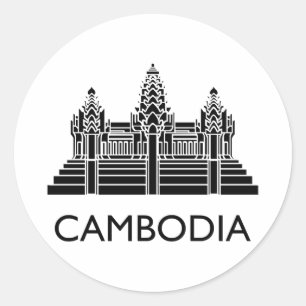 Kambodscha Angkor Wat Runder Aufkleber