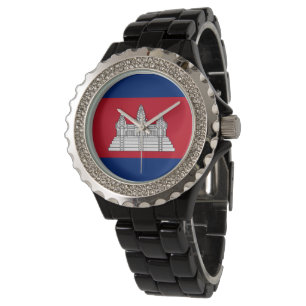 Kambodscha-Flagge Armbanduhr