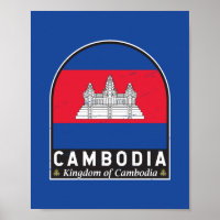 Kambodscha-Flagge-Emblem abgenutzt Vintage