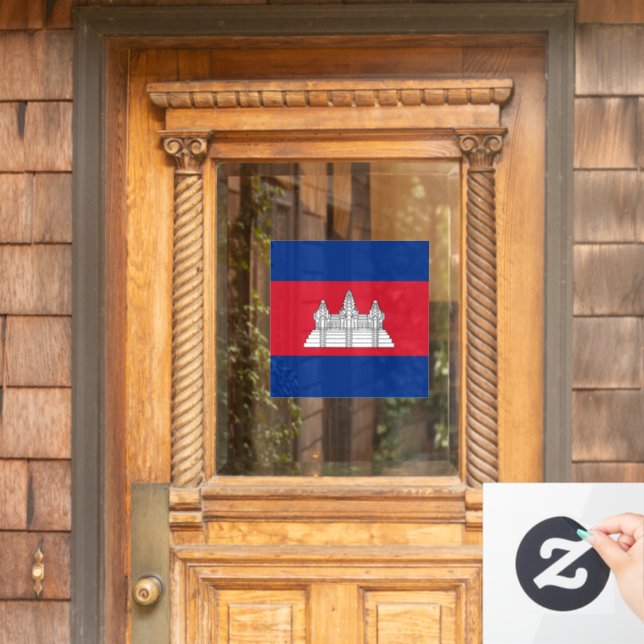 Kambodscha-Flagge Fensteraufkleber (Haustür)