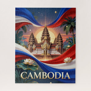 KAMBODSCHA Flagge Heritage Reise Puzzle