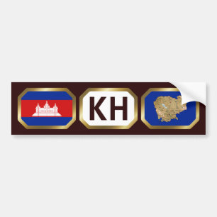 Kambodscha-Flagge-Karte-Code-Aufkleber Autoaufkleber
