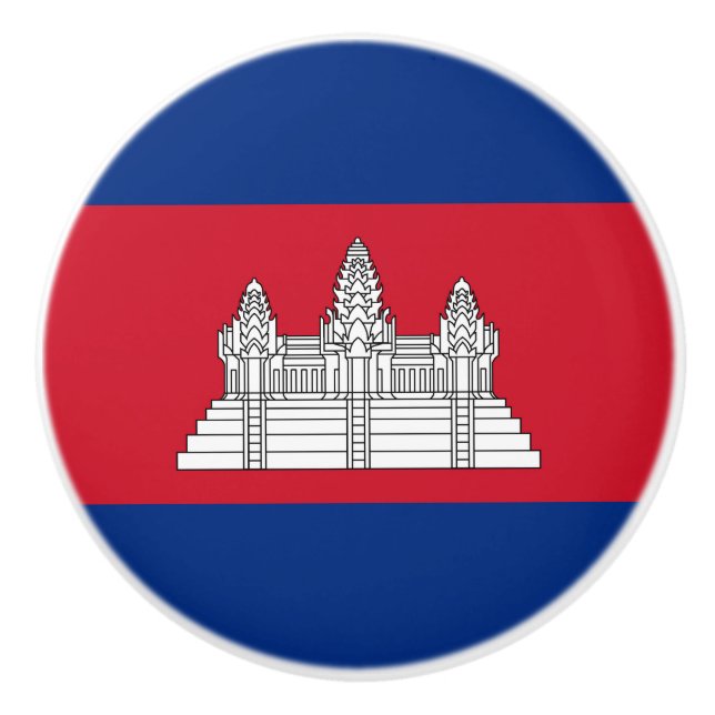 Kambodscha-Flagge Keramikknauf (Vorderseite)