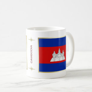 Kambodscha-Flagge + Landkarte Tasse