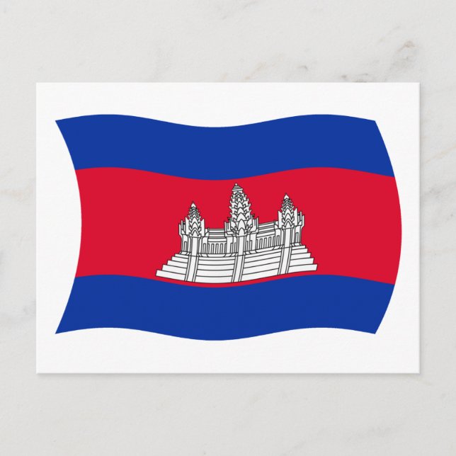 Kambodscha-Flagge Postkarte (Vorderseite)