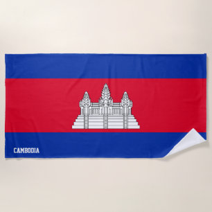 Kambodscha-Flagge Prächtig Patriotisch Strandtuch