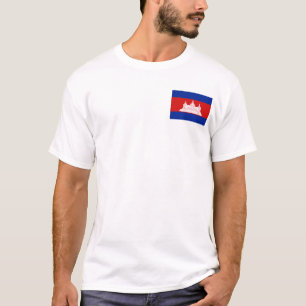 Kambodscha-Flagge und Karten-T - Shirt