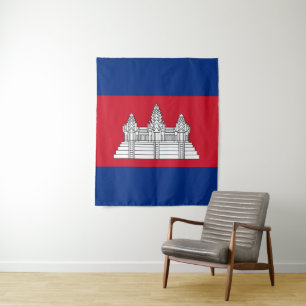 Kambodscha-Flagge Wandteppich