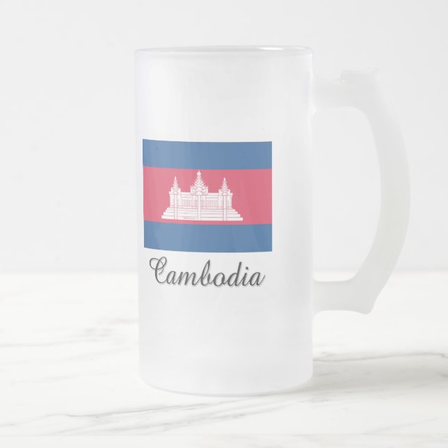 Kambodscha-Flaggen-Entwurf Mattglas Bierglas (Rechts)