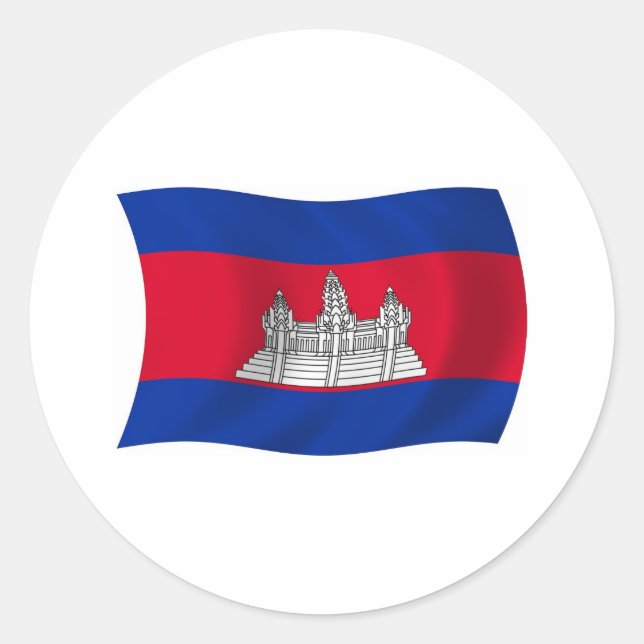 Kambodscha-Flaggenaufkleber Runder Aufkleber (Vorderseite)