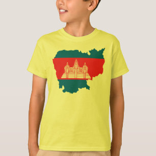Kambodscha-Flaggenkarte T-Shirt