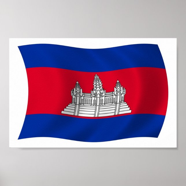 Kambodscha-Flaggenplakat Poster (Vorne)