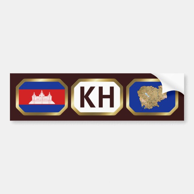 Kambodscha Flaggenplan-Autoaufkleber Autoaufkleber (Vorne)