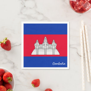 Kambodscha & Kambodscha Flag Party mode /sports Serviette