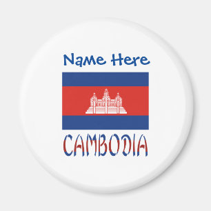 Kambodscha Kambodscha Flaggenblau Personalisiert Magnet