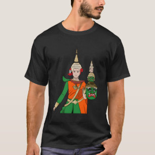Kambodscha Kambodscha Khmer Reamker Hanu Flag T-Shirt