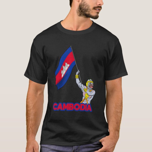 Kambodscha Kambodscha Khmer Reamker Hanu Flag T-Shirt (Vorderseite)