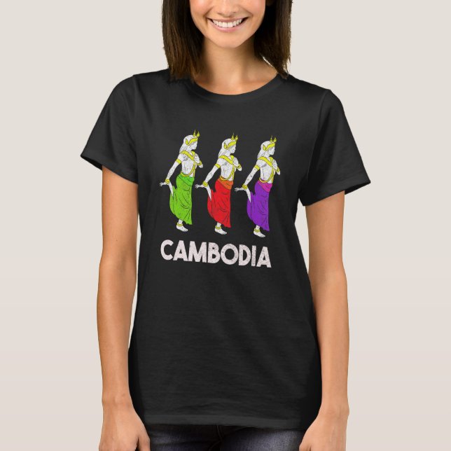Kambodscha Kambodscha Khmer Traditioneller Tanz Ap T-Shirt (Vorderseite)