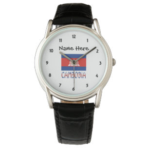 Kambodscha Kambodschanische Flagge Kachel Personal Armbanduhr