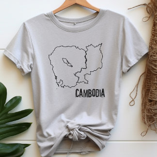 Kambodscha Kontur Karte Shirt Kambodscha