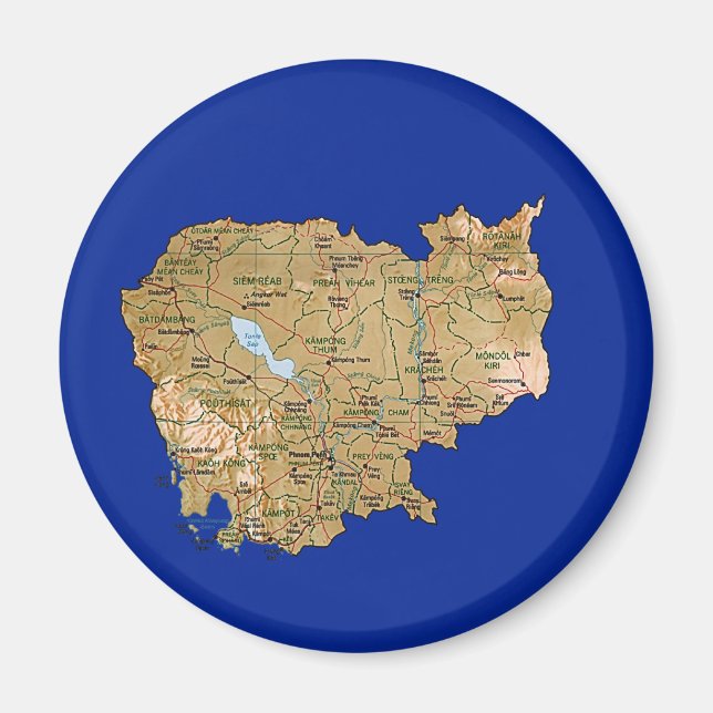 Kambodscha Map Magnet (Vorne)