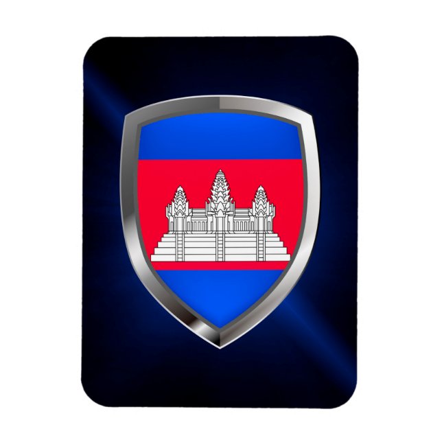 Kambodscha Metallisches Emblem Magnet (Vertikal)