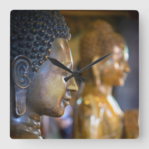 Kambodscha, Phnom Penh. Buddha Quadratische Wanduhr