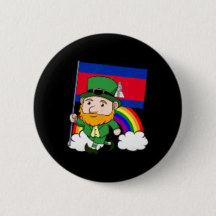 Kambodscha Proud Kambodschanische Flagge St. Patri Button