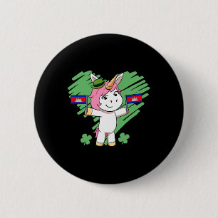 Kambodscha Proud Kambodschanische Flagge St. Patri Button