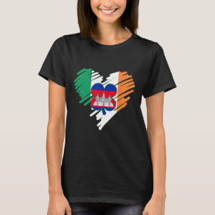 Kambodscha Proud Kambodschanische Flagge St. Patri T-Shirt